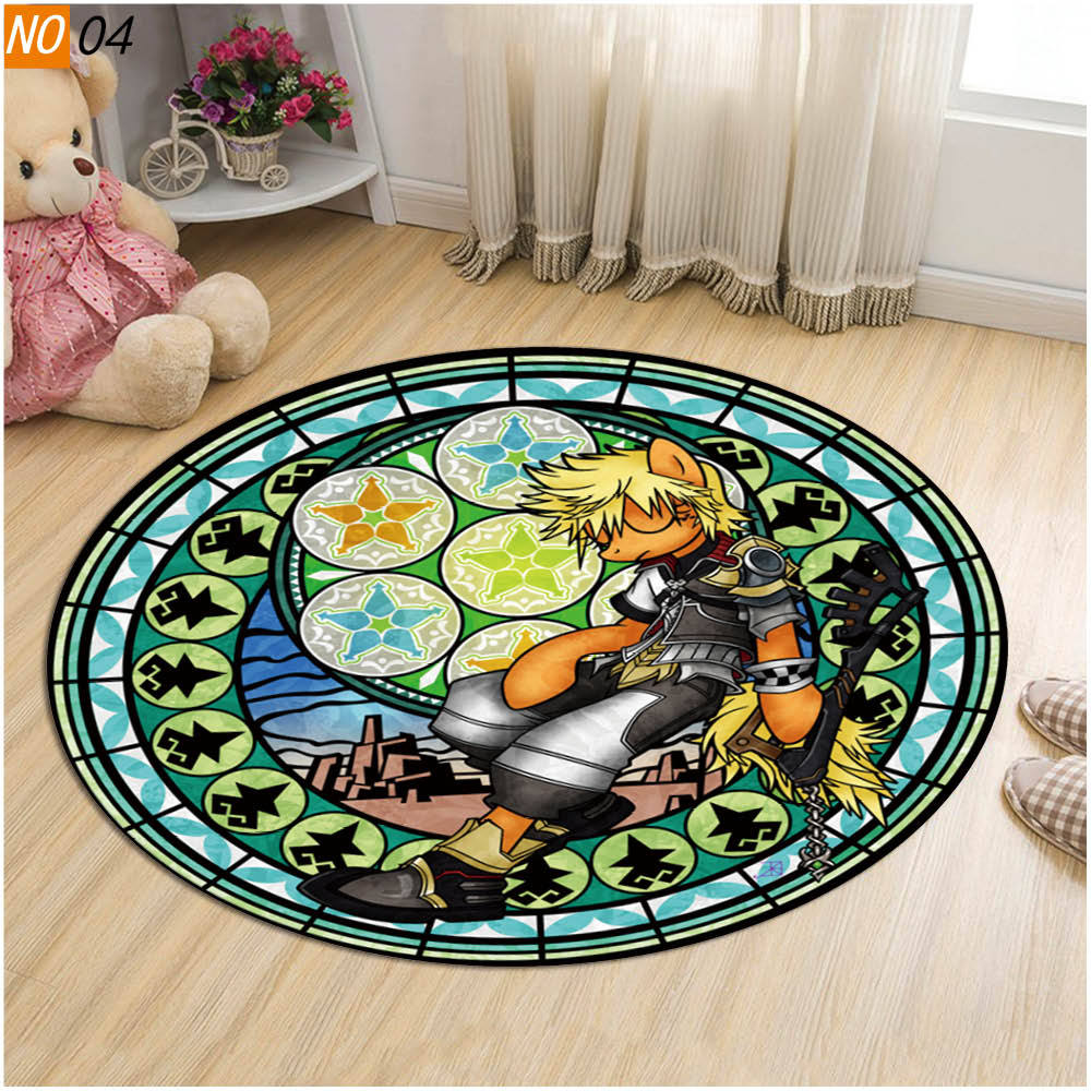 Круглый коврик «Сердце Королевства» для спальни, гостиной, стула, нескользящий коврик, игровой коврик, 3D круглый коврик с рисунком, домашний декор