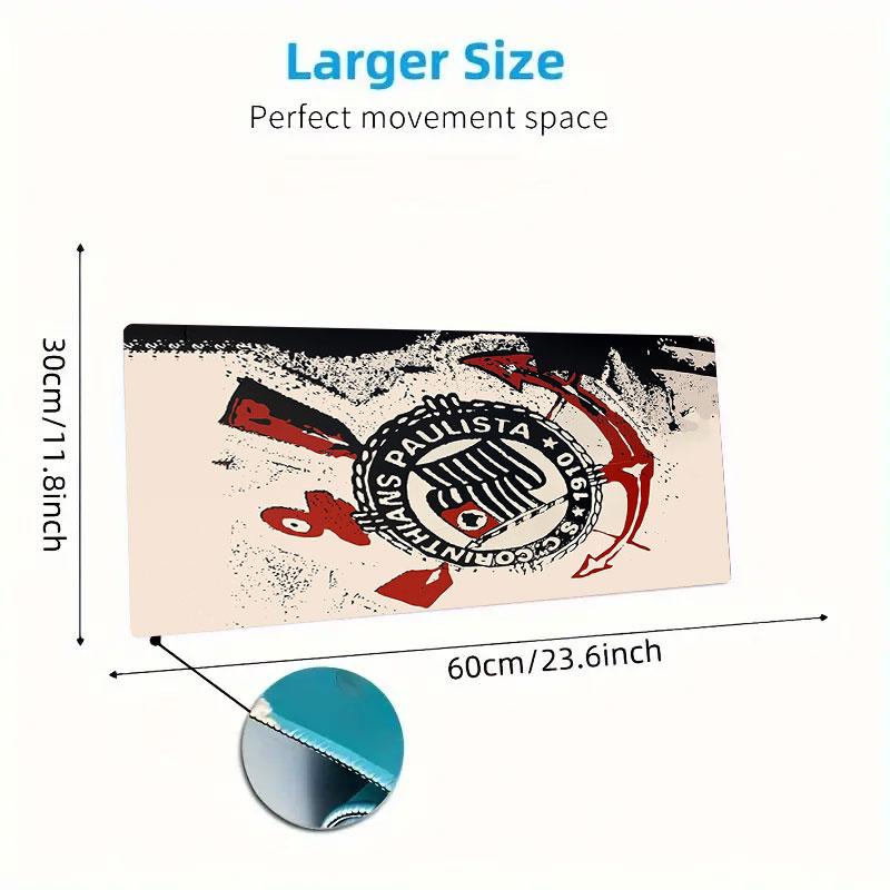 Sport Club Corinthians Paulista Mouse Pad, Large Gaming Desk Mat, Non-slip XXL Mousepad for Laptop & Tablet, Mini PC Playmat with Stitched Edges