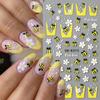 Наклейка для дизайна ногтей Рельефная 5D Трехмерная Французская Пчела Цветок Лето Фрукты Морская Ракушка Самоклеящаяся Наклейка для Ногтей