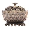 Zinc Alloy Home Decoration Lotus Incense Burner 7*5cm Joss Stick Holder(Bronze)