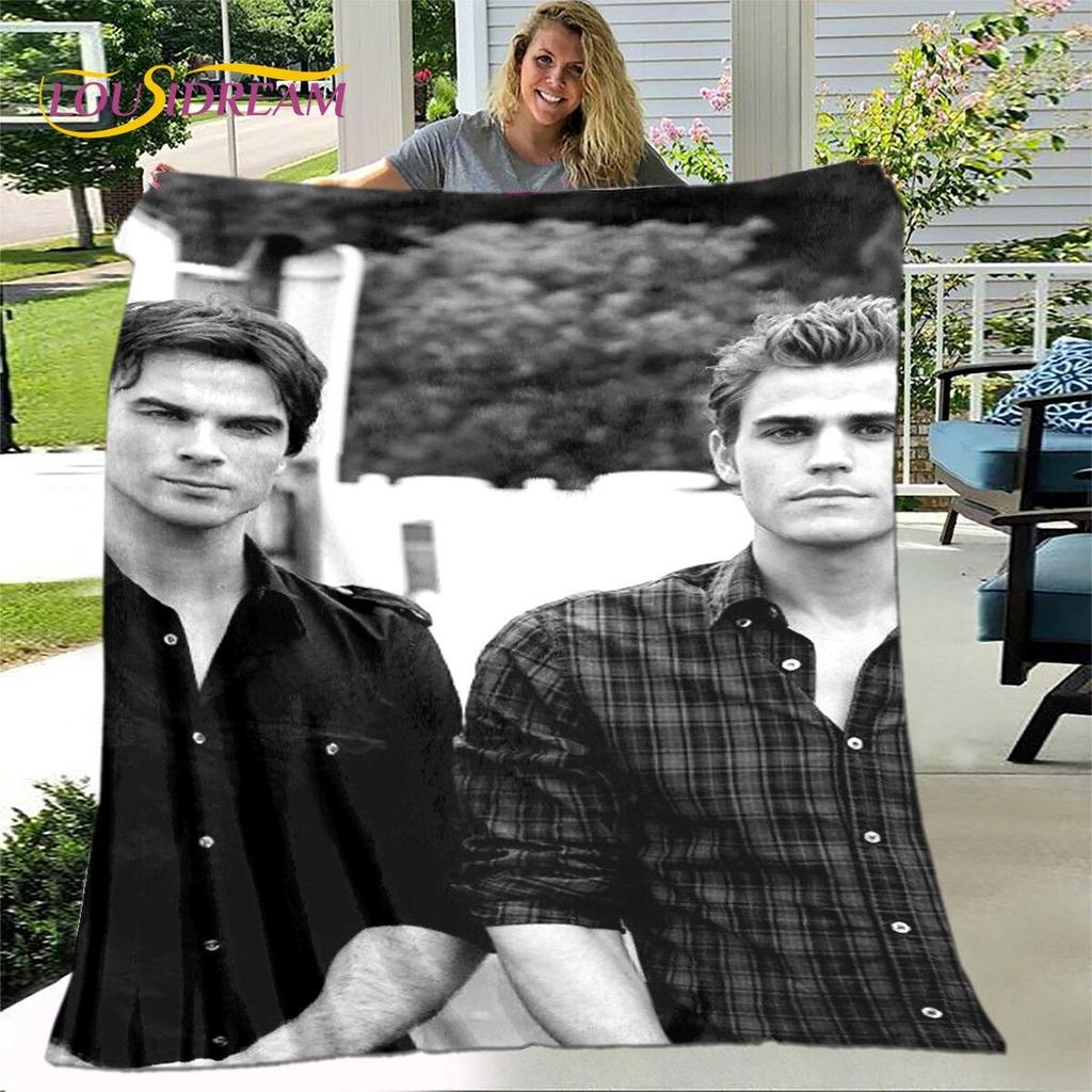 Одеяло с принтом «Дневники вампира», фланелевое одеяло, мягкое теплое одеяло для гостиной, спальни, кровати, дивана, путешествия