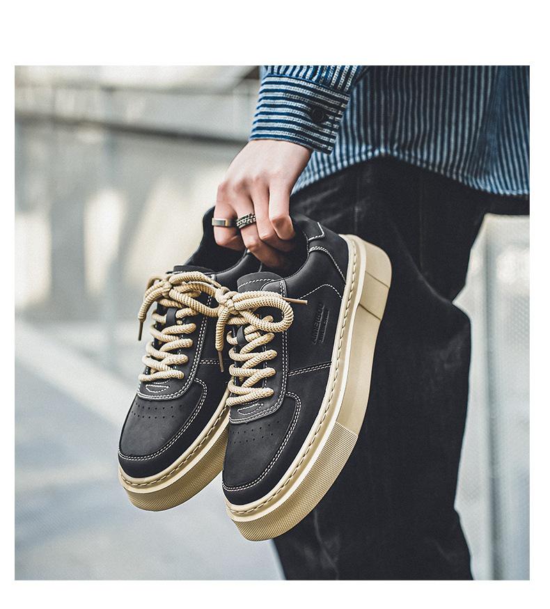 Мужские летние нескользящие кеды для скейтборда - Износостойкая спортивная обувь на толстой подошве для подростков (2024)