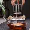 High Borosilicate Glass Water Boiling Tea Kettle Heat-resistant Glass Teapot Tea Water Separation Filter Bamboo Carrying Pot