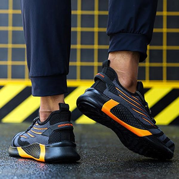 Fashion Breathable Safety Shoes Anti-smashing Anti-puncture Lightweight Safety Work Shoes for Men Women Plus Size 35-50