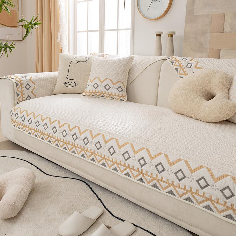 Стираная хлопковая подушка для дивана, нескользящий чехол для дивана, скандинавский простой современный чехол для подушки на сиденье, утолщенная ткань на четыре сезона
