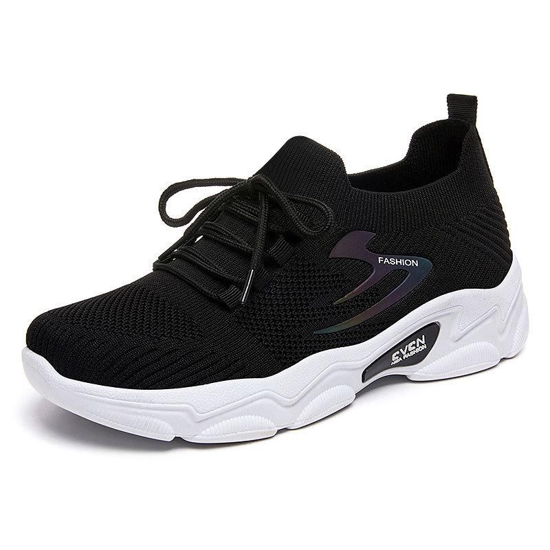 Shoes Women's 2025 New Foreign Trade Women's Shoes New Casual Shoes Fashion Running Shoes Flying Woven Breathable Sports Shoes Women