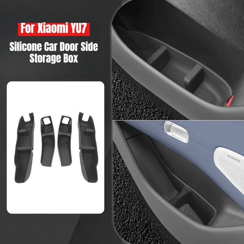 Door Side Storage Box TPE Organizer Tray for Xiaomi YU7 Under Door Handle Pocket Interior Stowing Tidying Upgrade Accessories