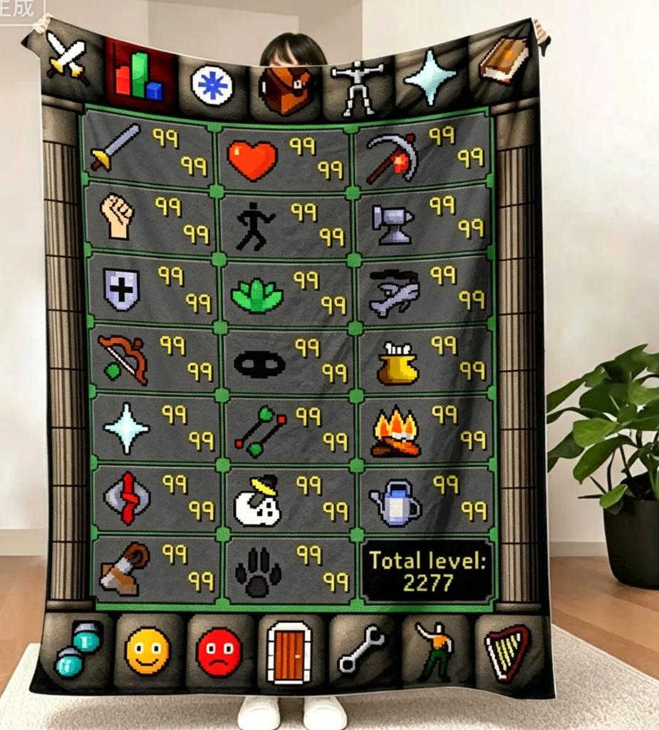 Old School Runescape OSRS Максимальный 99 Все Навыки Общий Уровень Флисовое Одеяло Мягкое Теплое Игровое Пледовое Одеяло Диван Кровать Домашний Декор Подарок
