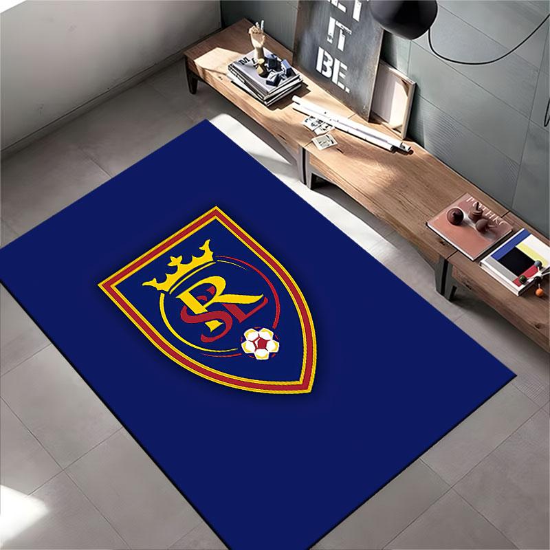 "Blue Crest with Crown & Ball" suitable as a non-slip mat for the living room or bedroom sofa