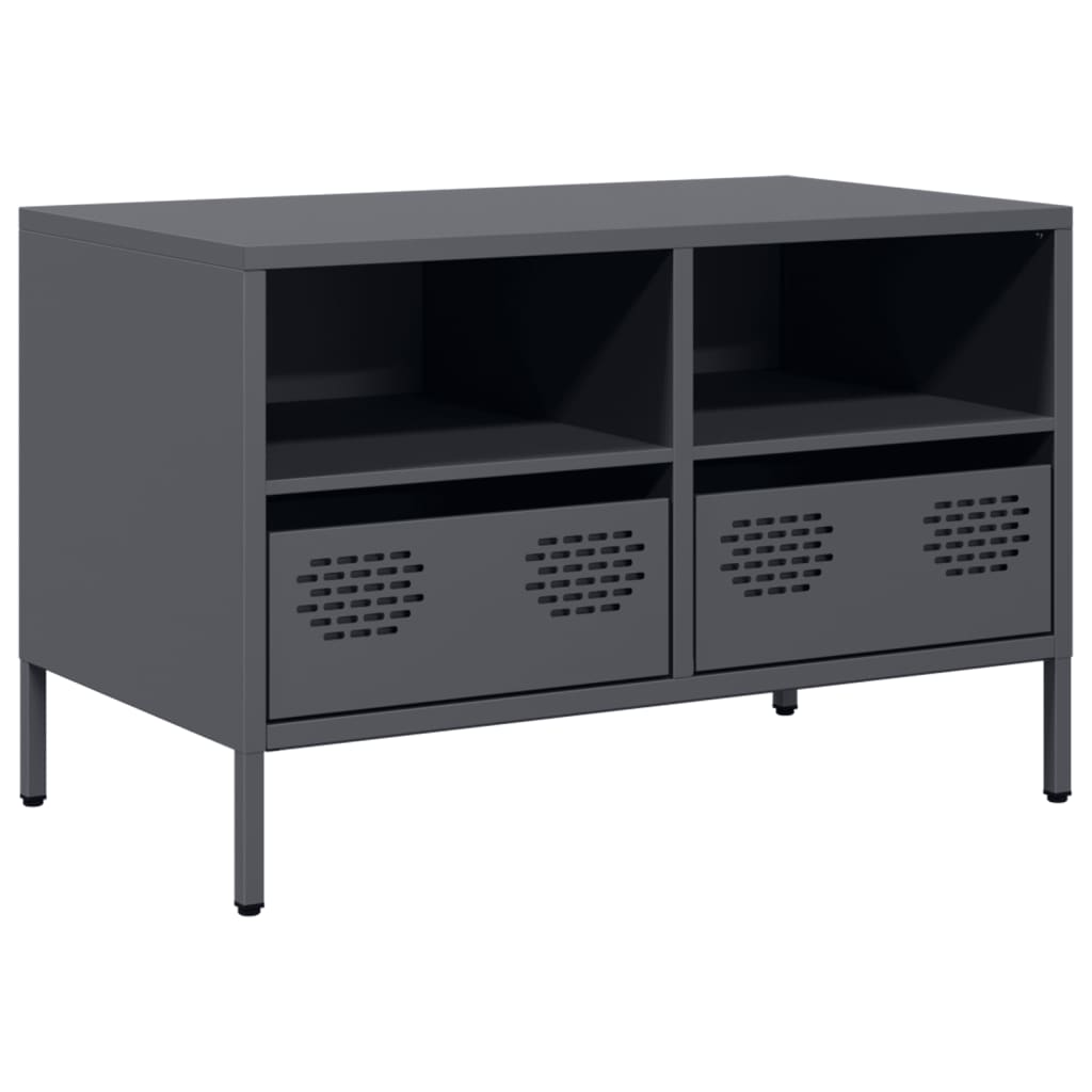 Vidaxl Szafka Rtv, Czarna, 68X39X43,5 Cm, Stal Walcowana Na Zimno