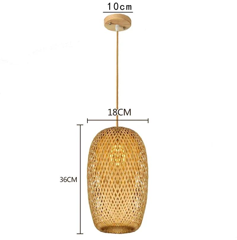 Newest Bamboo Pendant Lamps Ceiling Lights Rattan Wicker Lustre Hand Knit Braiding Suspended Home Dining Braided Decoration