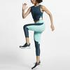 Nike Женские тренировочные брюки-три четверти Pro Hypercool Color Block Tropical-Green AR6696-304