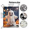 Halloween pearl painting handmade diy art white pearl mascot pumpkin web lights pearl home decoration painting