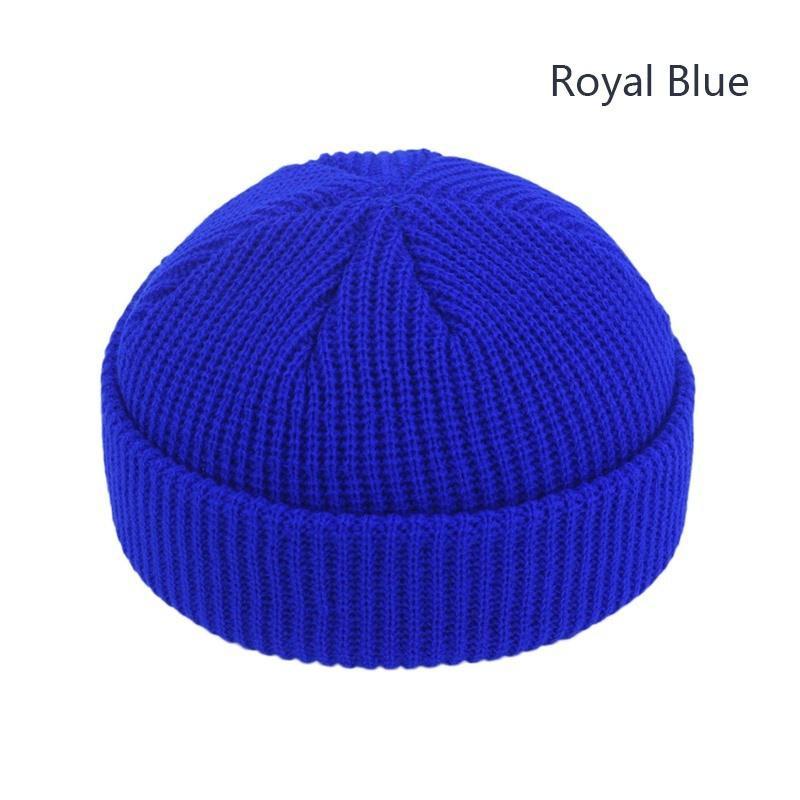 Knitted Beanie Hat Unisex Cap Fashion Hip-hop Cuffed Short Cap Bonnet Warm Ribbed Fisherman Hat