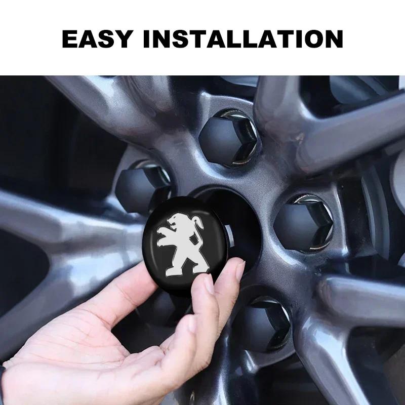 Наклейка на автомобиль 4 шт. Металлическая наклейка на колпак колеса автомобиля Наклейки для Peugeot 206 207 208 306 307 308 406 407 408 301 106 107 108 2008 300