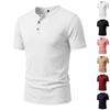 Men's Summer 3-Button Henley Short Sleeve T-Shirt, Casual Basic Undershirt Top for Men, In Stock