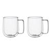 2 шт. Кружка из высокоборосиликатного стекла с двойными стенками, термостойкая, 150-350 мл, кофейная чашка с ручкой, чашка для молока и воды, прозрачные чашки