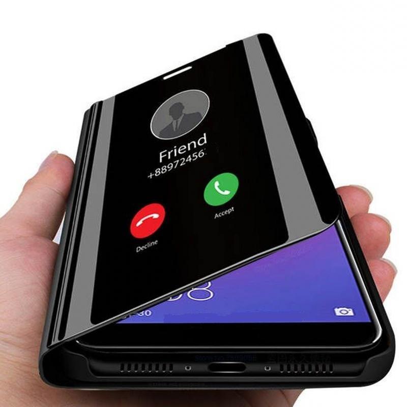 Зеркальный чехол для Xiaomi Redmi Note 12 Pro 12C Flip Cover Smart Clear View PU Leather Kickstand Case для Redmi Note 11 13 Pro 13C