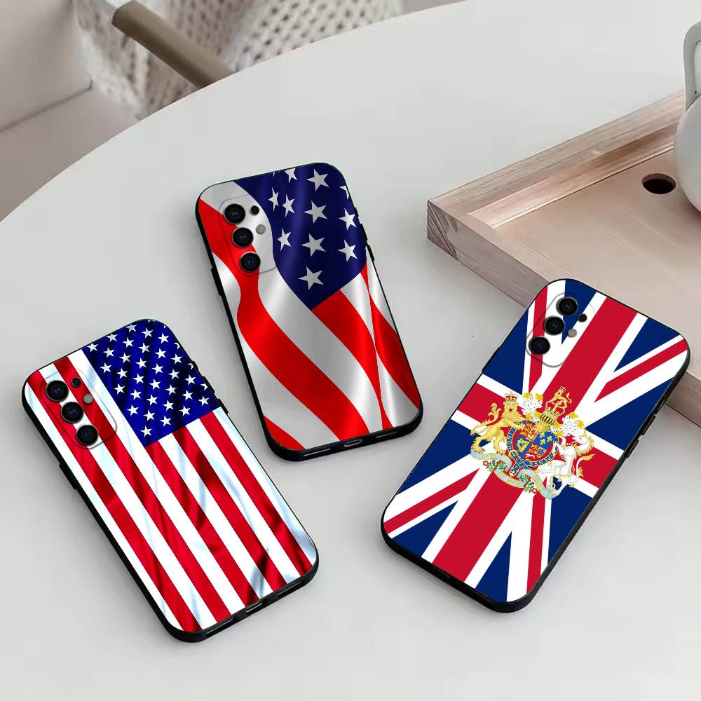 Чехол для телефона Американский флаг Черный Силиконовый Мягкий Для Samsung S25,S24,S21,S22,S23,S30,Ultra,S20,Plus,Fe,Lite