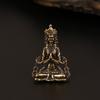 Retro Mini Copper Meditate Zen Buddhism Living Room Buddha Ornament Decoration