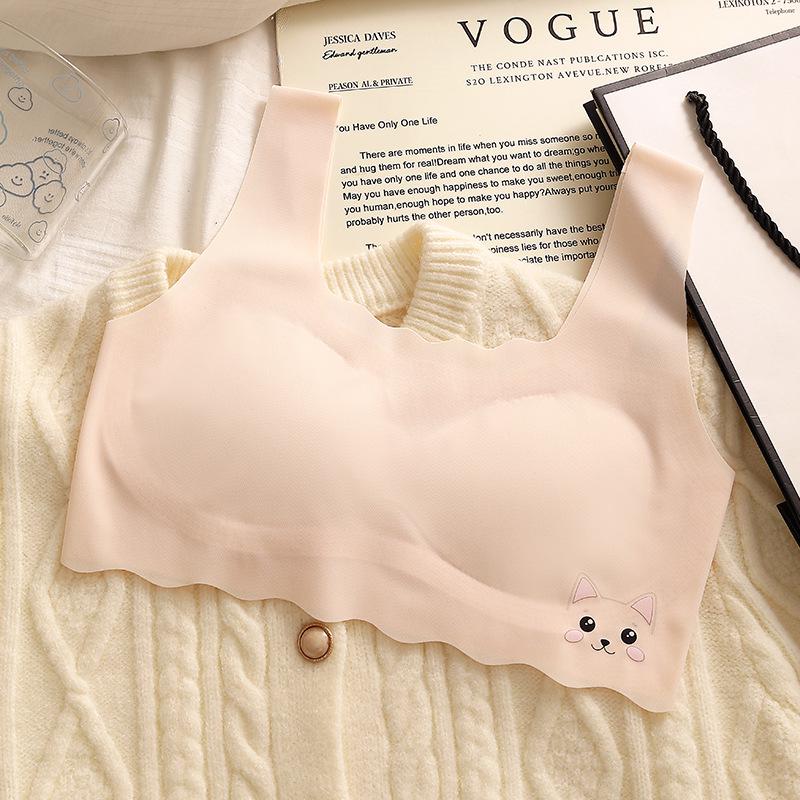 Подростковый бюстгальтер из ледяного шелка для девочек – Бесшовный, тонкий стиль для учениц средней школы