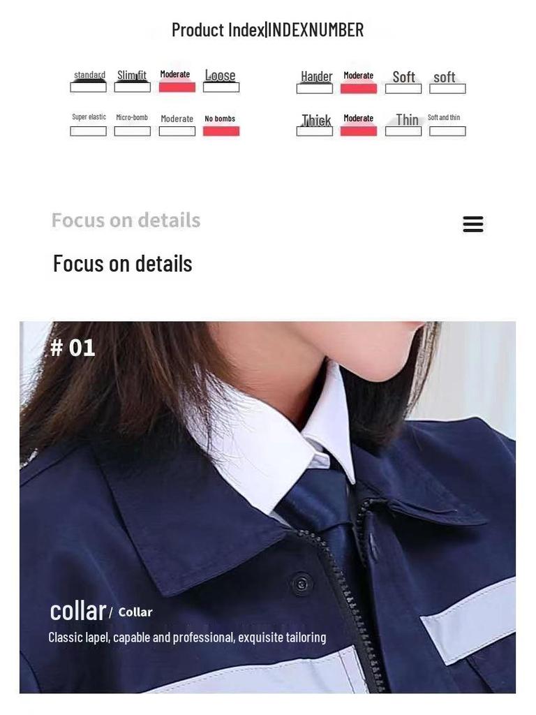 Men's Reflective Long-Sleeve Workwear Set - Durable Auto Repair Attire for Spring & Autumn