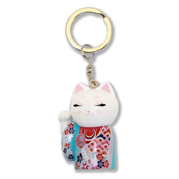 [kimmidoll] Брелок-фигурка Манекинеко, Манеки-нэко, Талисман удачи, Удача, Финансовое благополучие, Процветание в бизнесе, Кимоно, Японский стиль (ЮМЭ)