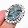 Natural Indian Moss Agate Gemstone 925 Sterling Silver Jewelry Ring Size 9 Y9v44