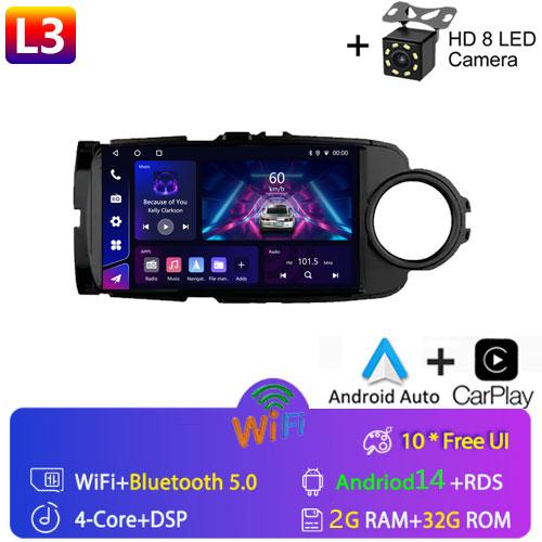 Android 13 Автомобильный Радио Мультимедийный Плеер Для Toyota Yaris 2012 - 2017 RHD/LHD Android Авто Навигация GPS Авторадио Carplay WIFI