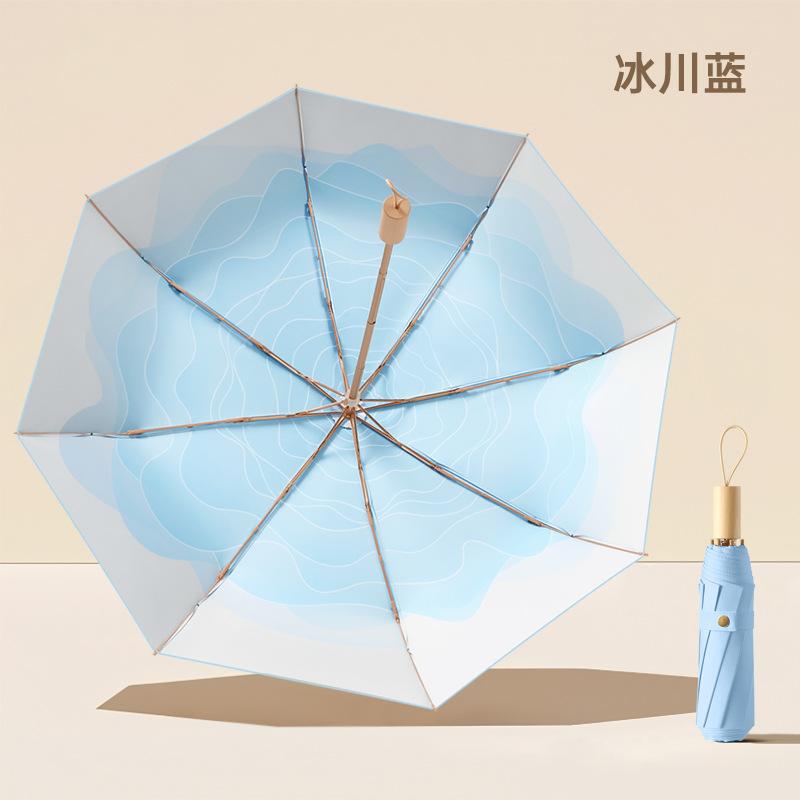 50% Off Hand-opened Mini Sun Umbrella Sunscreen Parasol Small Gold Flat Umbrella Gold Glue Thumb Umbrella Folding Pocket Umbrella