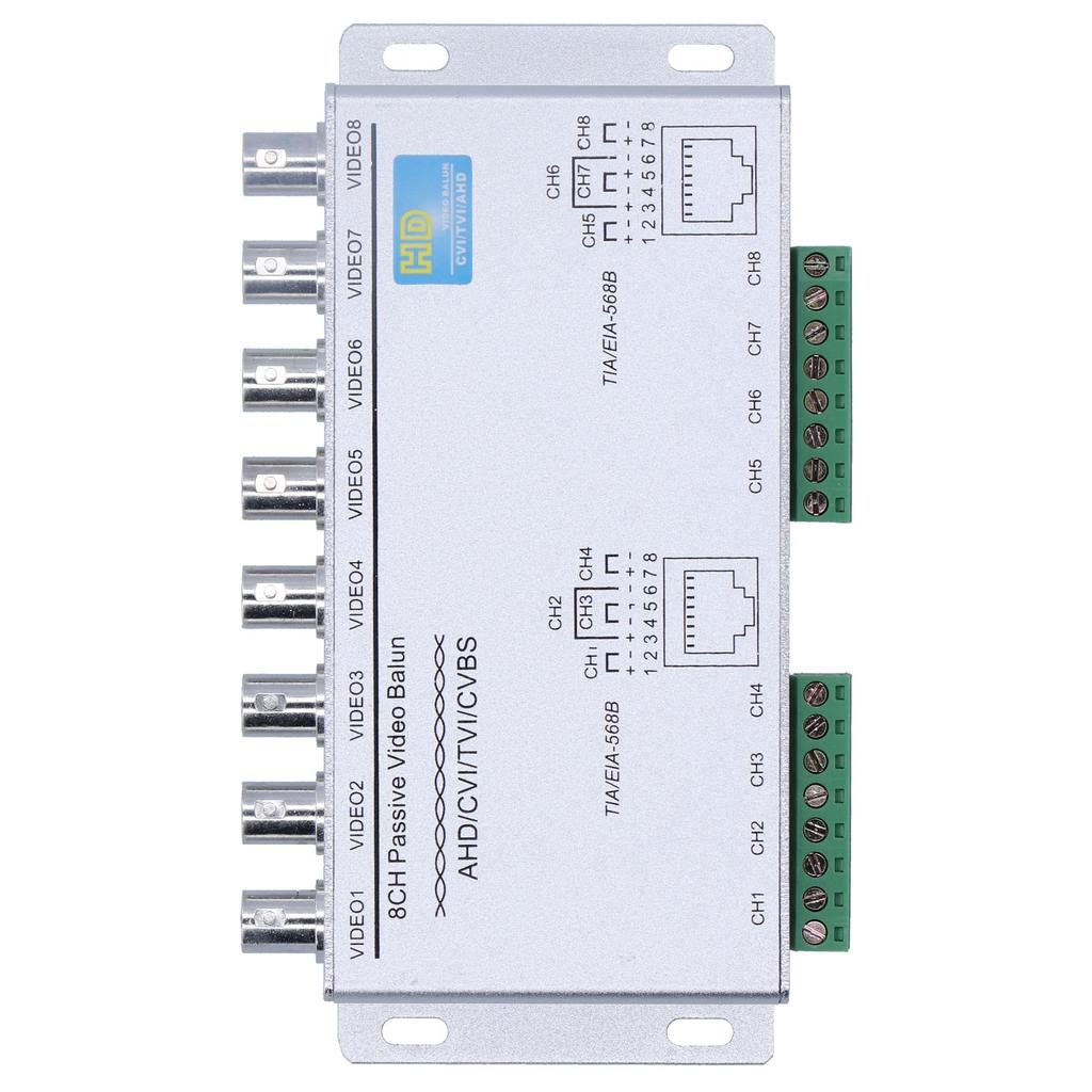 8 Channel Passive Video Balun Twisted Pair Transmitter 720P 1080P High Definition AHD/CVI/TVI/CVBS