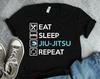 Футболки Jiu Jitsu Eat Sleep Repeat, Подарки для джиу-джитсу, Футболка Eat Sleep Martial Arts, Бразильская футболка BJJ, Подарки BJJ