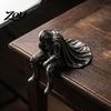 Christmas Gift for Him 3D Printed Medieval Knight Statue, Meditating Figurine with Armor Cloak, Statue Vintage Gothic Desktop Art Ornament Bookshelf