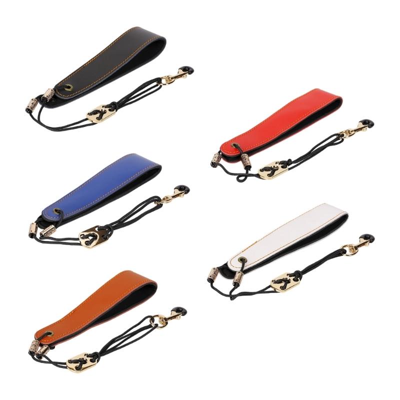 Comfortable Adjustable Saxophone Shoulder Strap Leather Support PU Texture for Clarinet Electric Wind Instruments