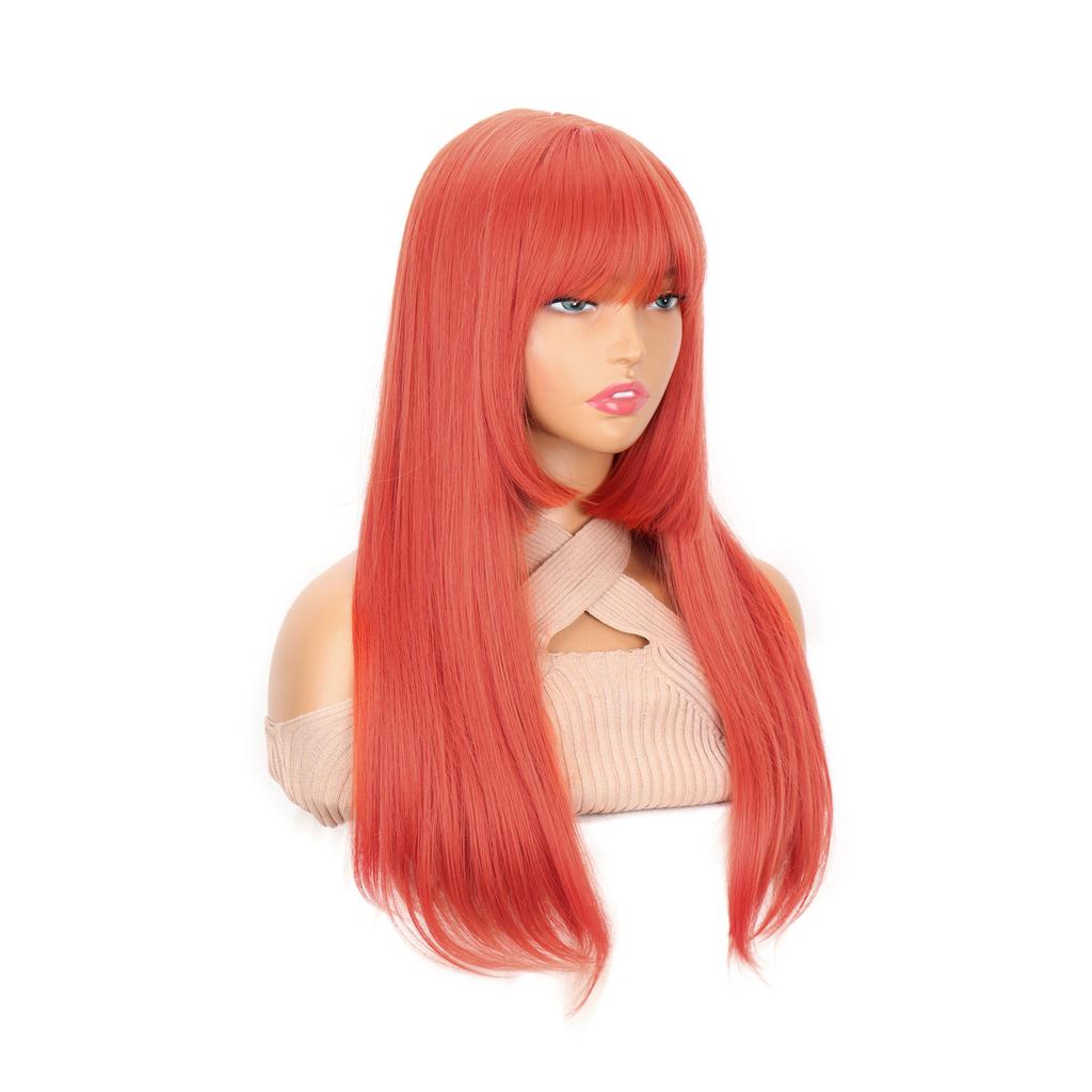 Long Straight Wig With Synthetic Wig Beginners Friendly Heat Resistant Party Cosplay Wigs For Women