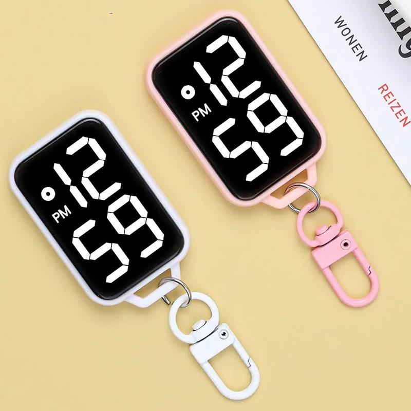 Creative Square LED Electronic Watches Keyring Small Hanging Watch Display Digital Pendant Watches Keychains for Students Gifts