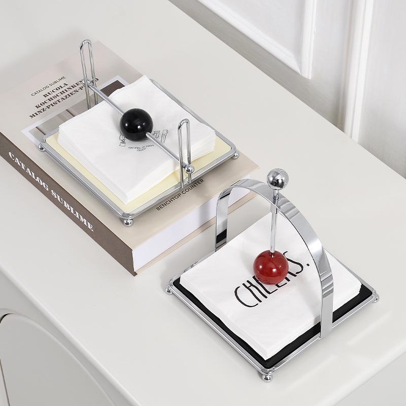 Luxury Mid-Century Silver Tissue Holder for Restaurants & Hotels