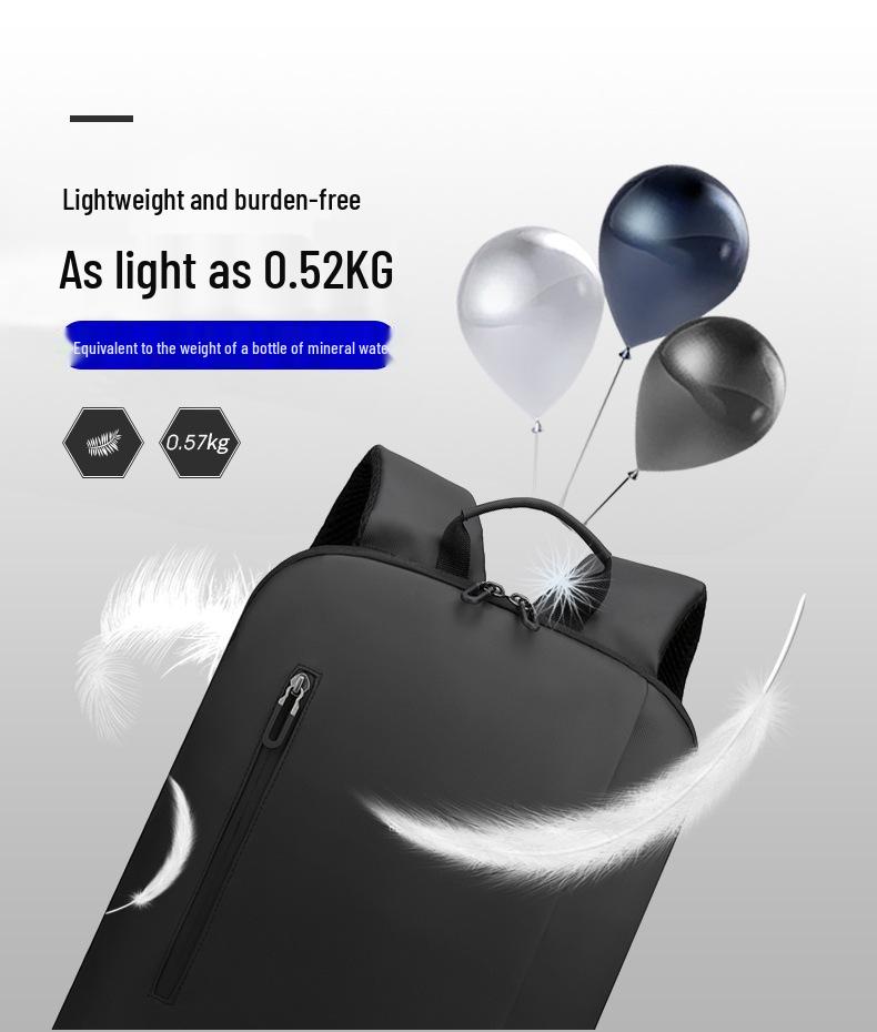 Durable 15-inch Ultra-Thin Men's Business and Student Commuter Backpack