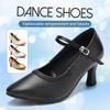 Женская обувь для современных танцев, обувь для бальных танцев на мягкой подошве с закрытым носком, средний каблук