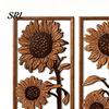 Pastoral Wall Panels 3Pcs Vintage Sunflower Wooden Decor, Farmhouse Cutout Wood Solid Art Art, Rustic Hanging Ornament for Living Room Bedroom