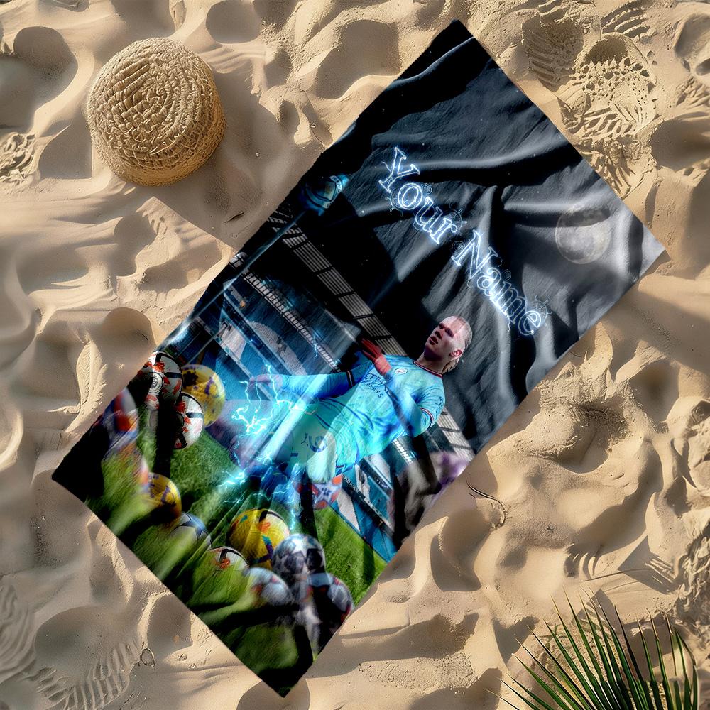 Haaland Customizable Name Beach Towel High Absorbency Quick-Dry Portable for SwimmingBeachCamping Travel Beach AccessoriesGym