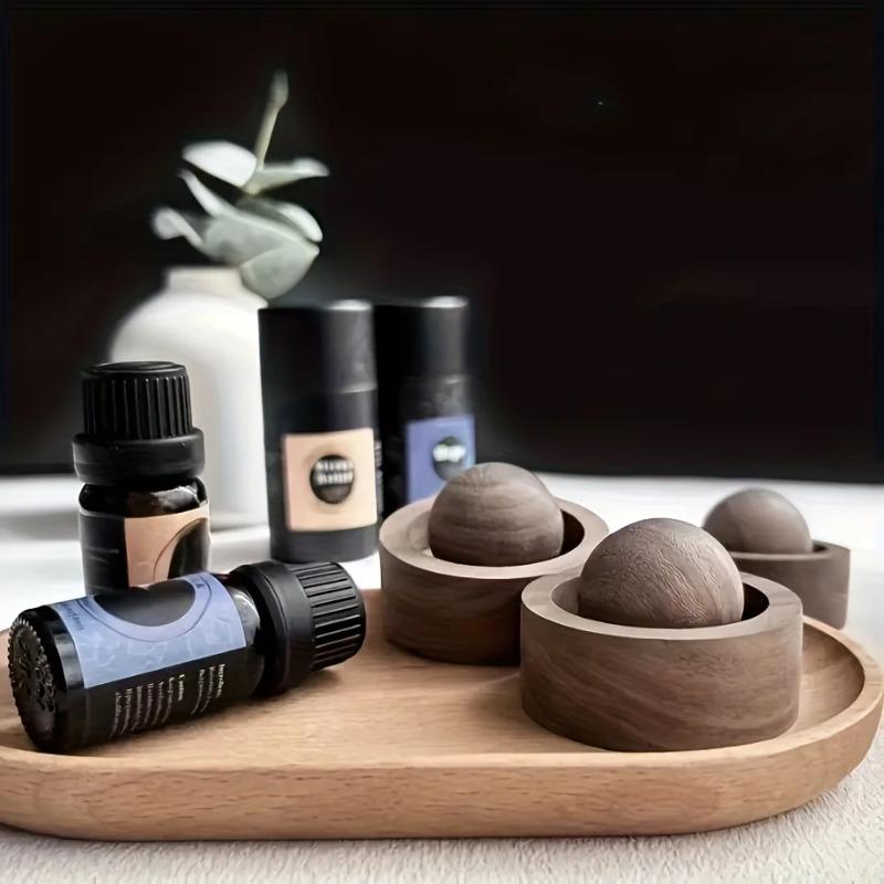 Spherical Wooden Essential Oil Diffuser Natural Fragrance Dispersion for Bedroom Room Car and Home Decor Air Fresheners 2
