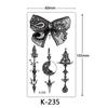 English Letter & Flower Butterfly Tattoo Stickers - Waterproof & Sketch Line Design