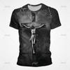 Летний топ с круглым вырезом и 3D-принтом Христа Иисуса, модная повседневная мужская футболка с короткими рукавами