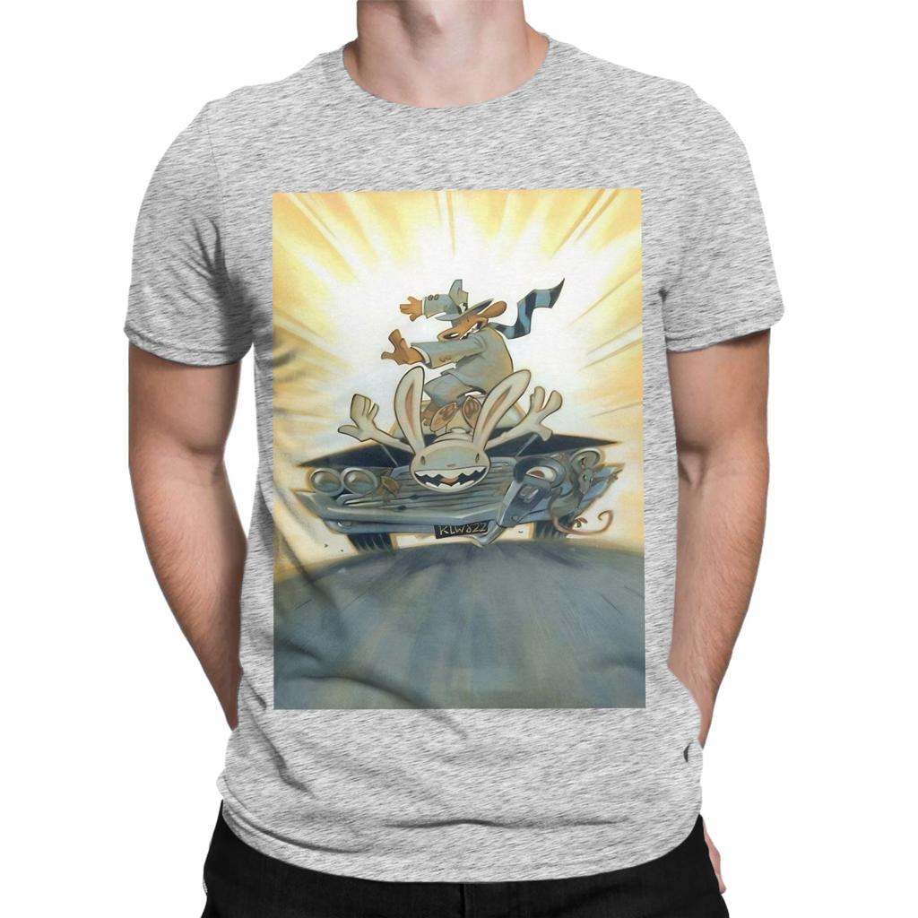 Sam And Max Hit The Road Paintng Graphic Funny 100 Cotton Tshirt Sam And Max Hit The Road Tees Tops For Unisex