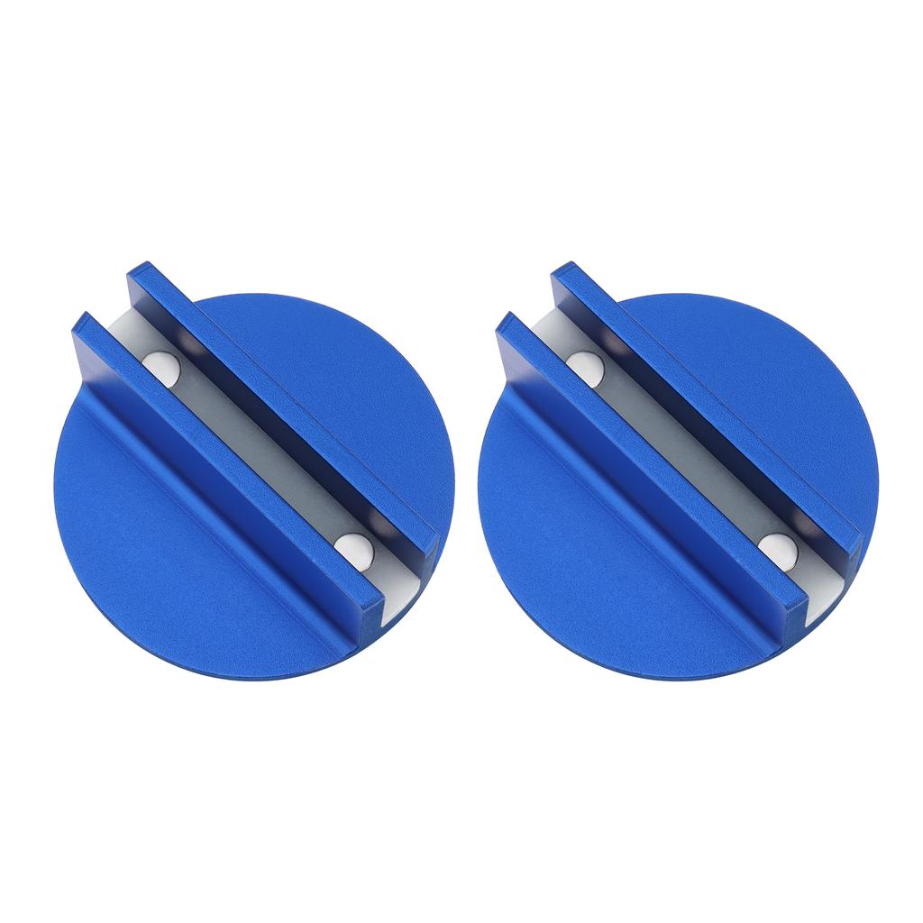 2pcs Universal Aluminum Groove Magnetic Jack Adapter Large Groove Blue Pinch Weld Frame Track Pads