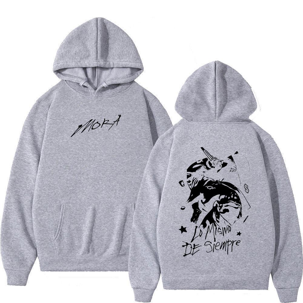 Rapper Mora Lo Mismo De Siempre Album Hoodies Men Women Fashion Hip Hop Oversized Sweatshirts High Quality Long Sleeves Pullover