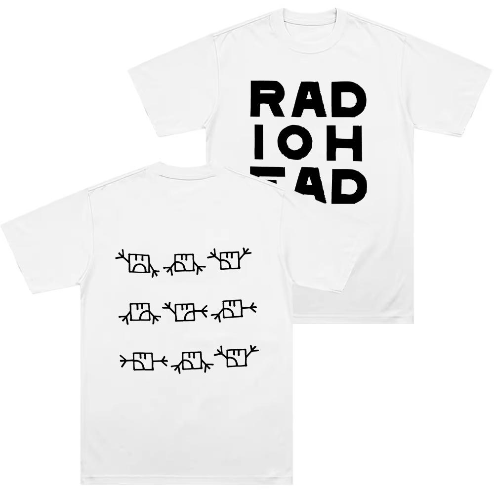 Футболка Radiohead Semaphore Рок-группа Хлопок Короткие рукава Женщины Мужчины Топы Одежда Винтажные Повседневные Футболки Streetwear