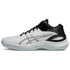 Asics GELBURST 28 Универсальная амортизация Скользкая устойчивость Износостойкость Средняя высота Баскетбольные кроссовки Унисекс Белый Серебристый 1063A116-100