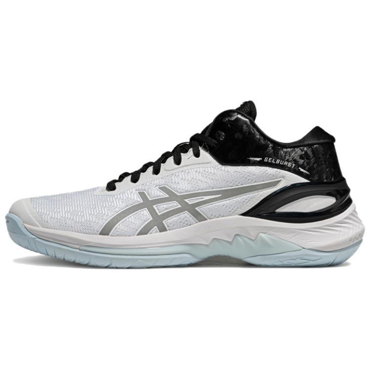 Asics GELBURST 28 Универсальная амортизация Скользкая устойчивость Износостойкость Средняя высота Баскетбольные кроссовки Унисекс Белый Серебристый 1063A116-100
